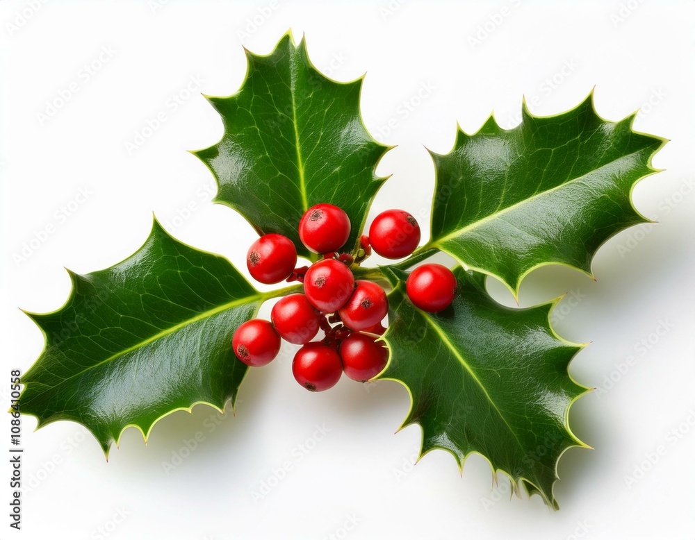 Seasonal Holly Branch for Clean Christmas Photography Seasonal Holly Branch for Clean Christmas Photography