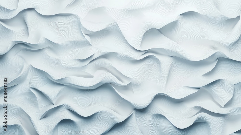 Abstract White Waves 3D Rendered Textured Background Abstract White Waves 3D Rendered Textured Background
