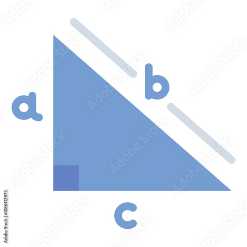 Right triangle for Pythagoras Theorem flat icon
