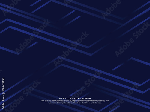 Premium background design with dark blue luxury motif. Vector horizontal template, for digital lux business banners, contemporary formal invitations, luxury vouchers, gift certificates, etc.