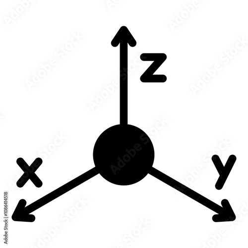 3D cordinate Axis glyph icon