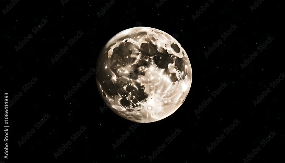 Night sky full moon scenario and astronomical exploration Night sky full moon scenario and astronomical exploration