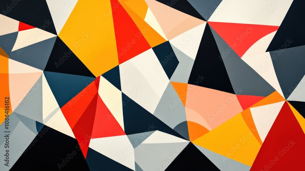Bold triangles in contrasting colors, creating a dynamic and eye-catching geometric design Bold triangles in contrasting colors, creating a dynamic and eye-catching geometric design