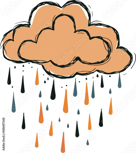 Colorful Rain Cloud Illustration