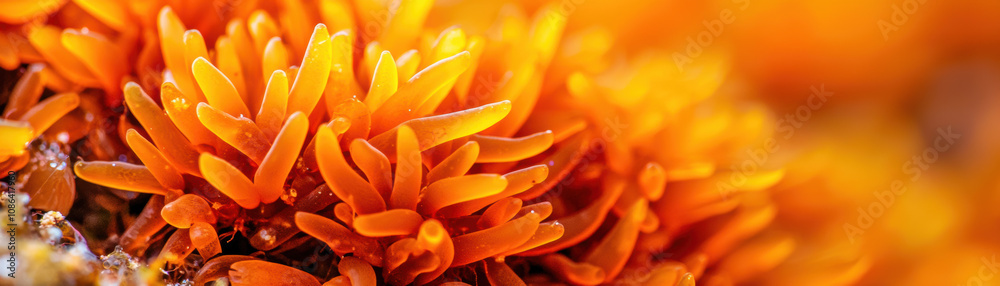Plastic Pollution Microplastics Wildlife Concept. Vibrant orange moss close-up, showcasing intricate textures and colors in nature. Plastic Pollution Microplastics Wildlife Concept. Vibrant orange moss close-up, showcasing intricate textures and colors in nature.