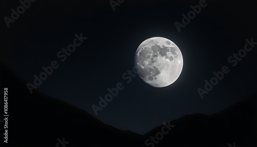 Moonlit Albania in the dark sky with galaxy's glory