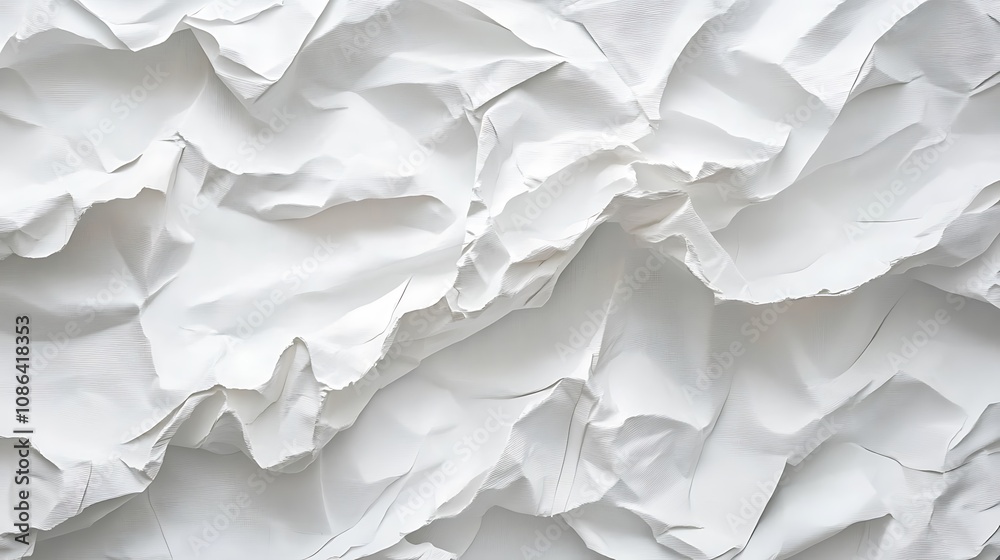 Abstract White Crumpled Paper Texture Abstract White Crumpled Paper Texture