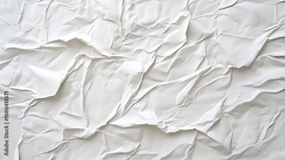 Abstract White Crumpled Paper Texture Abstract White Crumpled Paper Texture