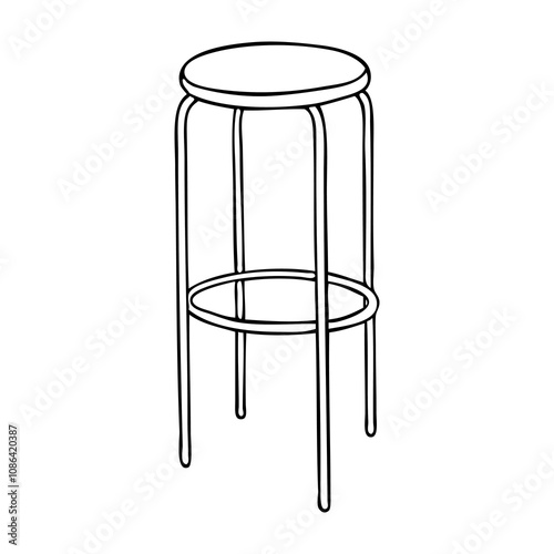bar stool sketch vector illustration