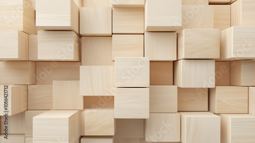 Wooden Blocks Texture: Abst...