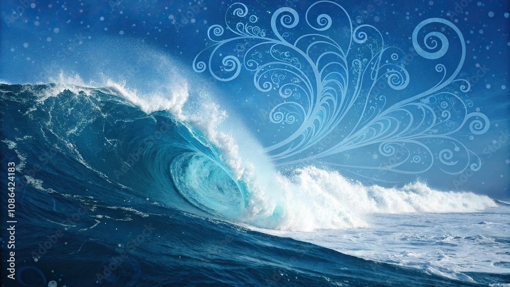 Deep blue abstract background with swirly patterns and gentle waves, deep colors, swirly, soothing atmosphere, wavy, gradient Deep blue abstract background with swirly patterns and gentle waves, deep colors, swirly, soothing atmosphere, wavy, gradient