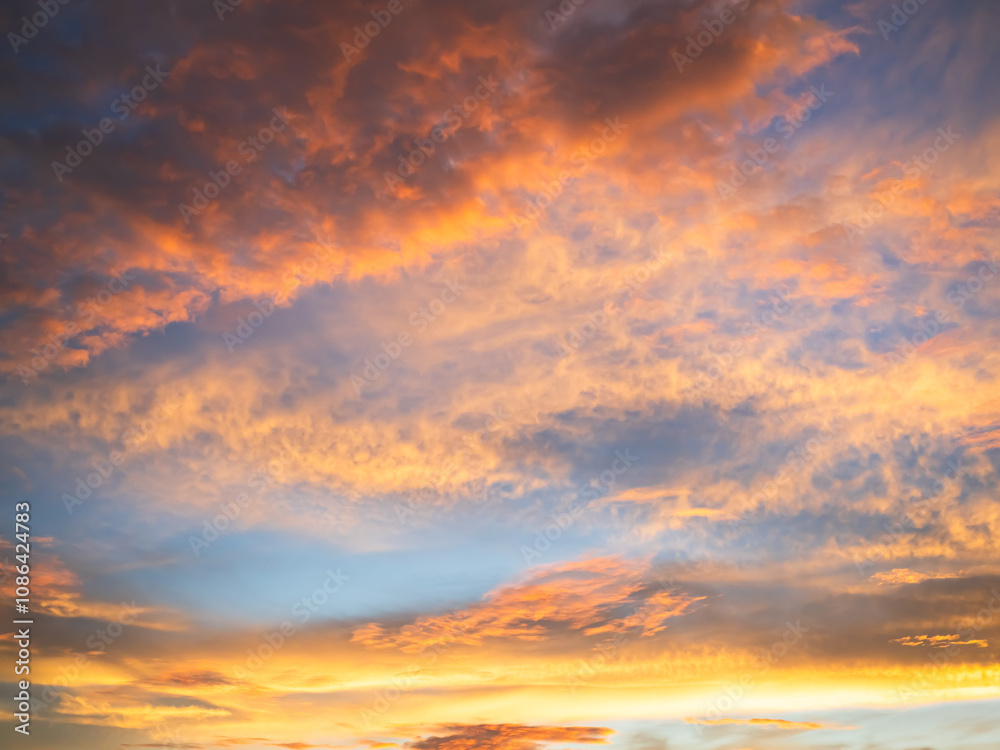 Sky sunset evening background sunrise dusk cloud dramatic orange twilight red warm sunny dawn sunshine romantic calm nature, cloudscape summer autumn spring scene, environment ecosystem energy. Sky sunset evening background sunrise dusk cloud dramatic orange twilight red warm sunny dawn sunshine romantic calm nature, cloudscape summer autumn spring scene, environment ecosystem energy.