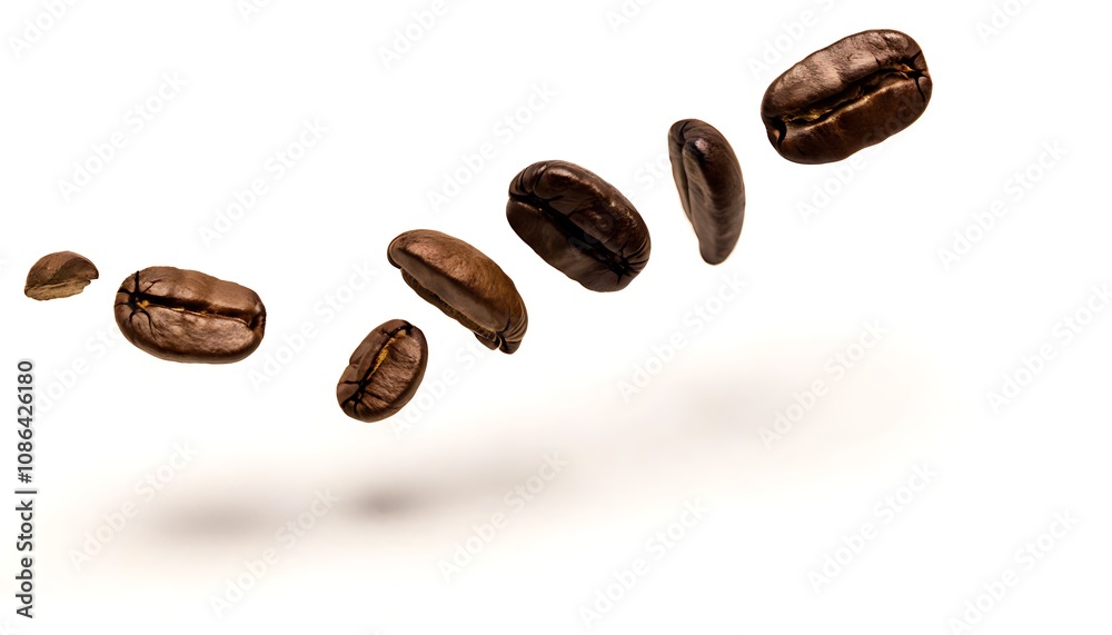 Fototapeta premium Exquisite aroma of coffee beans fills the air, showcasing their unique charm.