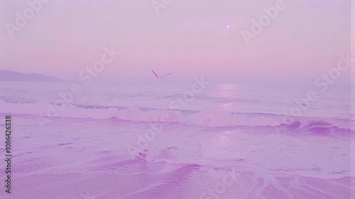 beautiful peaceful purple beach
