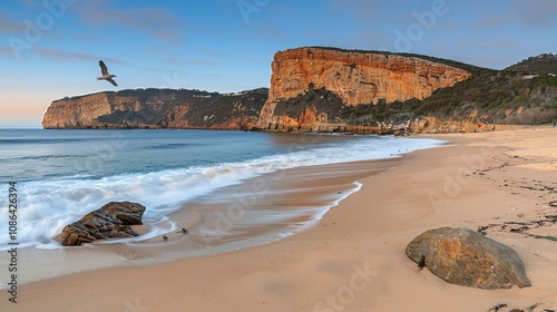 beautiful peaceful beach in the morning