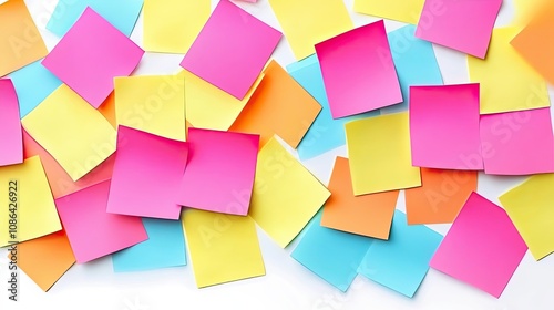 Colorful Sticky Notes on a White Background