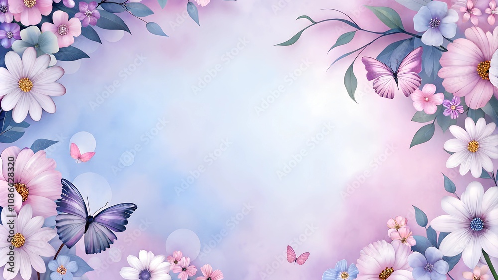 Naklejka premium flowers background