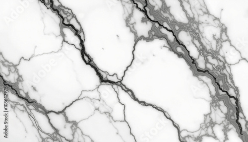 Marble stone texture background, realistic veining in shades of white, gray, and black with slight imperfections, elegant and sophisticated with a polished finish