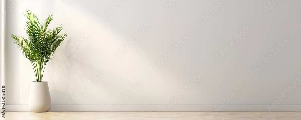 mockup Minimalist interior with a potted plant mockup Minimalist interior with a potted plant