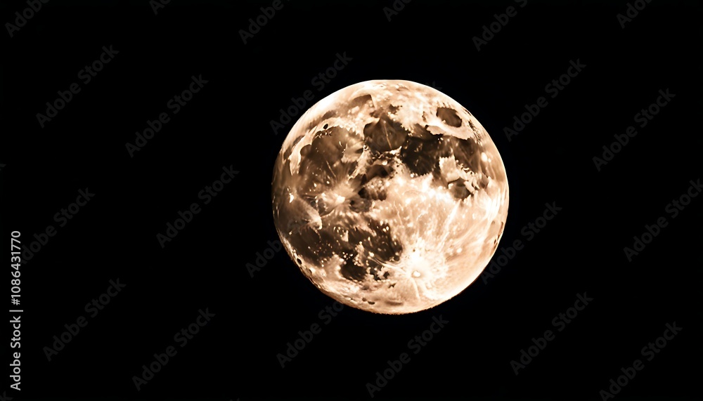 The full moon in the dark night sky exudes tranquility The full moon in the dark night sky exudes tranquility