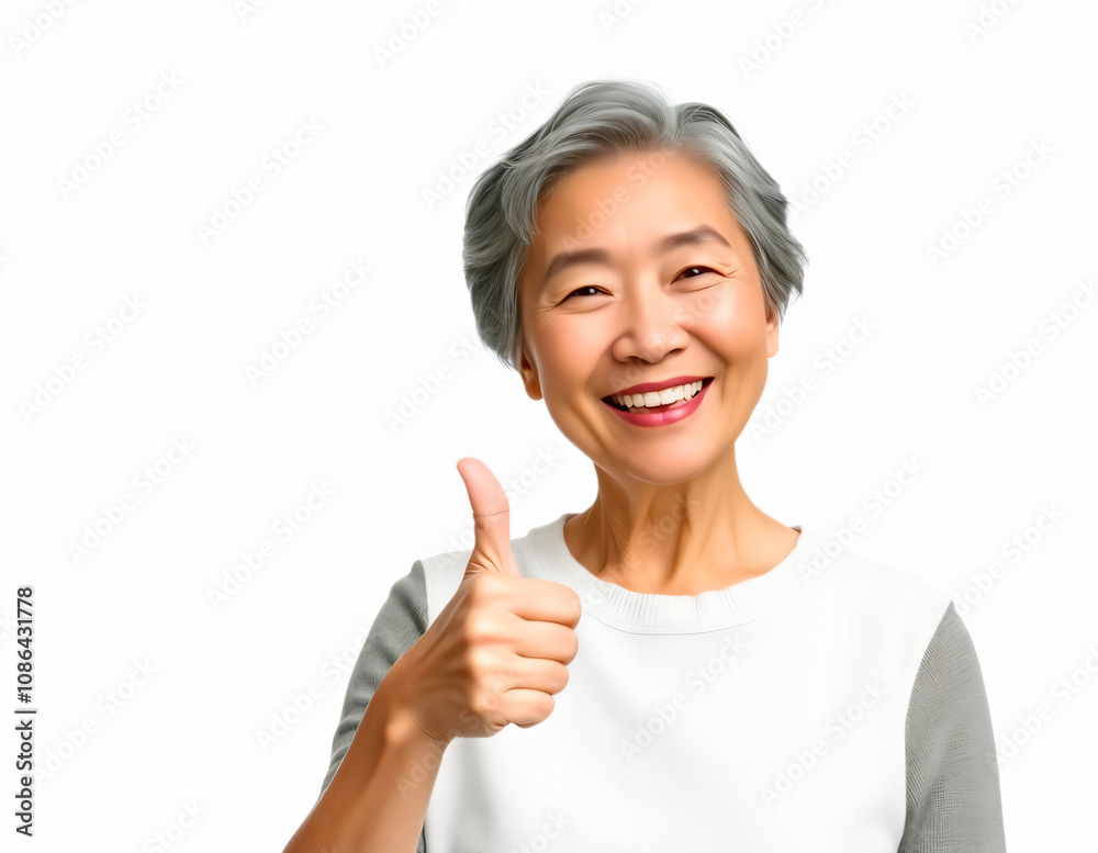 Portrait of happy senior asian man gesture hand showing thumb up Portrait of happy senior asian man gesture hand showing thumb up