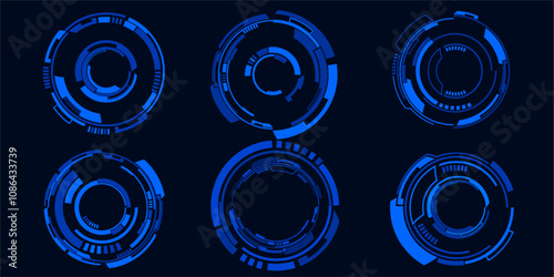 Vector illustrations of Head up display,User interface for game and digital technology background.