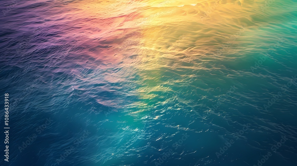 Obraz premium digital technology rainbow color sea water texture illustration poster background