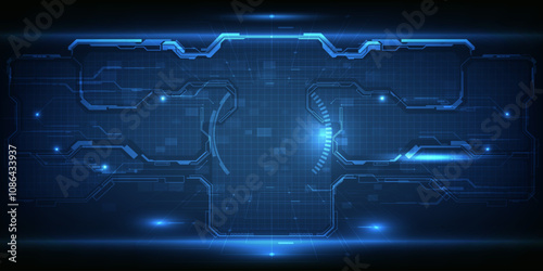 Futuristic frame,screen,panels,border and windows for head up display or dashboard control and technology background.Future sci fi tech style design concepts.Vector illustrations.