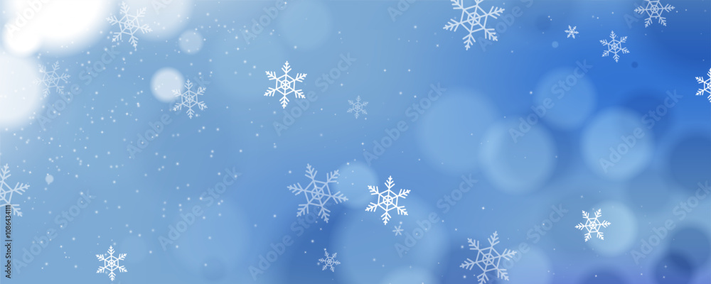 Winter Snowflakes on a Blue Background Design Vector Winter Snowflakes on a Blue Background Design Vector