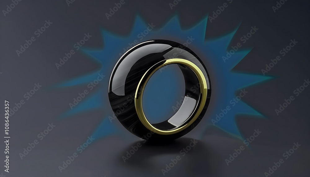 Black onyx ring, sharp edges, gothic vibe, 3D illustration. ring jewelry, trendy, aesthetic Black onyx ring, sharp edges, gothic vibe, 3D illustration. ring jewelry, trendy, aesthetic
