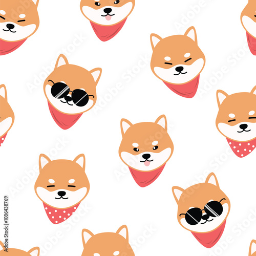 Canvas Print seamless pattern with cute animals