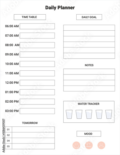 Modern planner template set. Set of planner and to do list. daily planner template