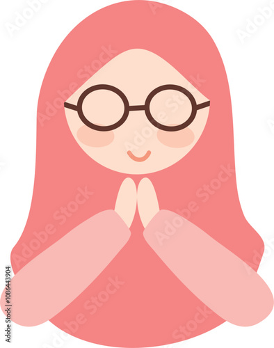 cute hijab girl with glasses