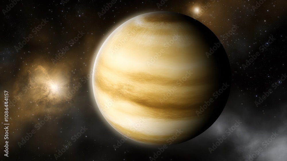 The shining Venus nestled in the endless universe, radiating ethereal beauty. The shining Venus nestled in the endless universe, radiating ethereal beauty.