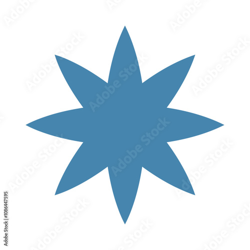eight pointed blue star geometric shape