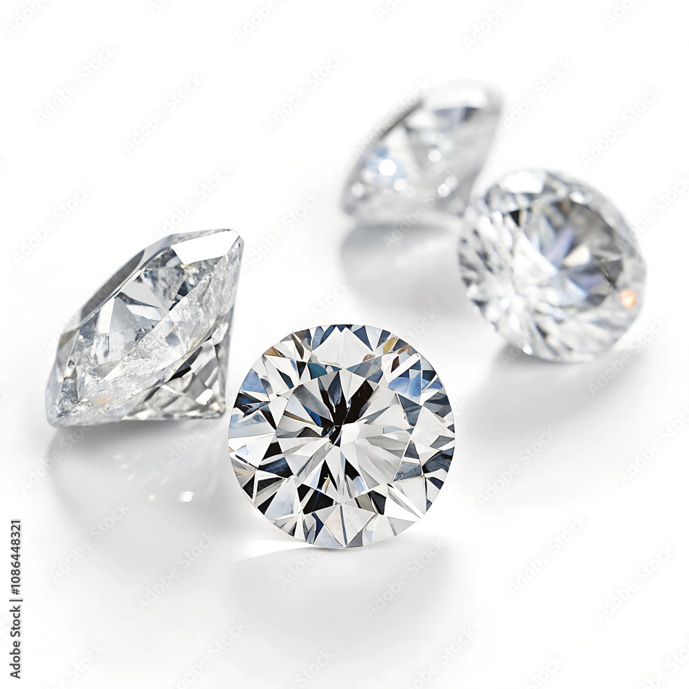18 carat diamonds that sparkle beautifully, isolated on white background 18 carat diamonds that sparkle beautifully, isolated on white background