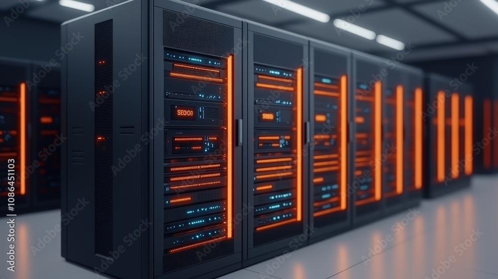 Modern Server Room Data Center Technology Network Infrastructure High Tech Servers Digital Modern Server Room Data Center Technology Network Infrastructure High Tech Servers Digital