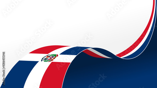 wavy dominican republic flag vector background with copy space for text.  national day
