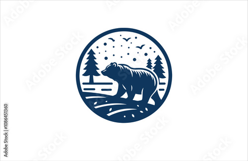  bear silhouette vector outline illustration logo