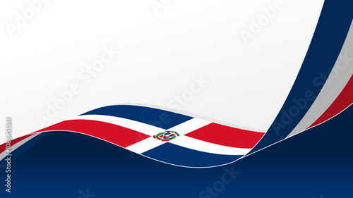 wavy dominican republic flag vector background with copy space for text.  national day