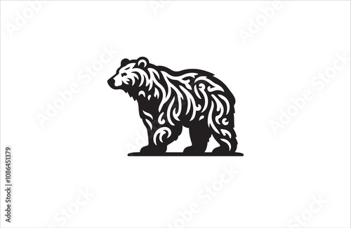  bear silhouette vector outline illustration logo
