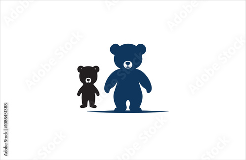  bear silhouette vector outline illustration logo