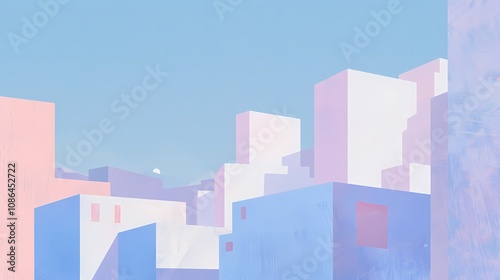 Retro pop art architecture geometric abstract illustration poster background