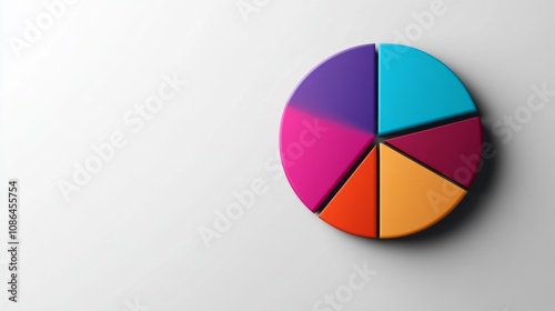 Colorful 3D Pie Chart Displaying Data Segments on a Minimalist Background for Business Presentation and Analytical Purposes Free Download Colorful 3D Pie Chart Displaying Data Segments on a Minimalist Background for Business Presentation and Analytical Purposes - GFXLoad