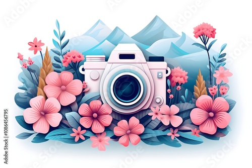 Flat Design World Photography Day Concept Background photo earth camera image poster technology nature day film international lens picture illustration photographer design vector photo