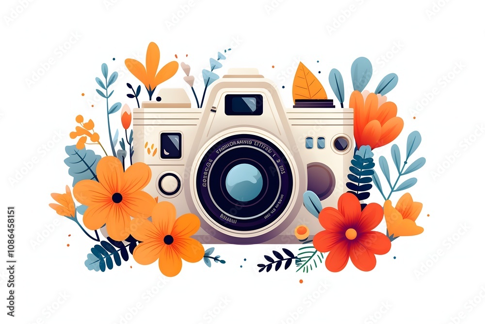 Obraz premium Flat Design World Photography Day Concept Background photo earth camera image poster technology nature day film international lens picture illustration photographer design vector