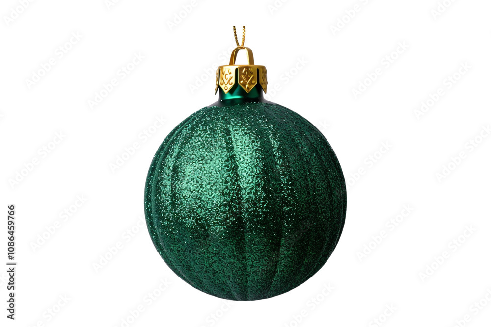 Cartoon of a Green Christmas Ornament with Snowflakes Cartoon of a Green Christmas Ornament with Snowflakes