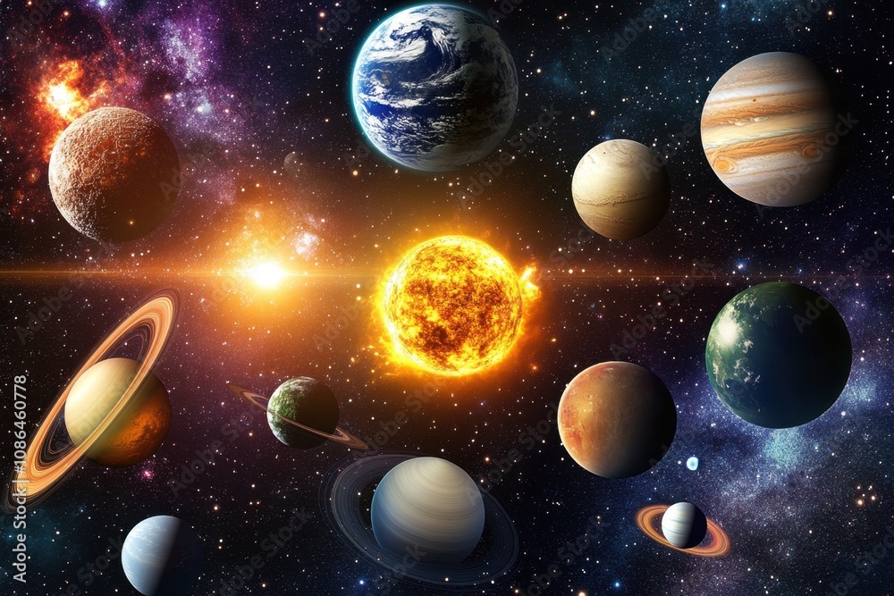 A composite image of the planets in our solar system. A composite image of the planets in our solar system.