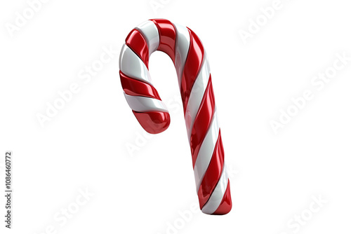 3D Render of Giant Candy Cane Leaning Against a Wall