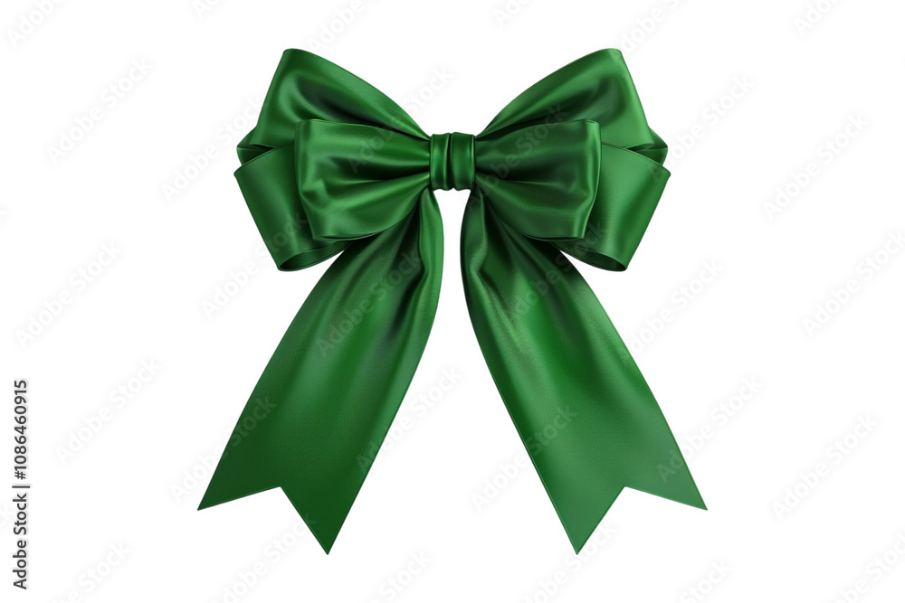 3D Render of a Green Satin Christmas Ribbon 3D Render of a Green Satin Christmas Ribbon